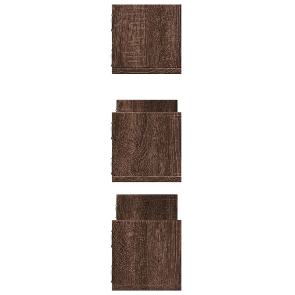 vidaXL Rafturi de perete 3 buc. stejar maro 58x18x18 cm lemn prelucrat vidaXL Rafturi de perete 3 buc. stejar maro 58x18x18 cm lemn prelucrat