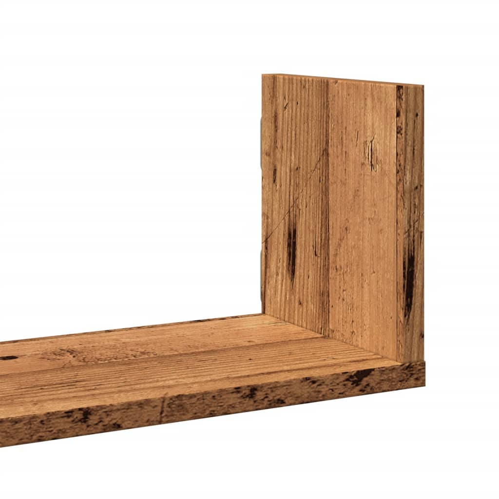 vidaXL Rafturi perete, 3 buc., lemn vechi, 58x18x18 cm, lemn prelucrat