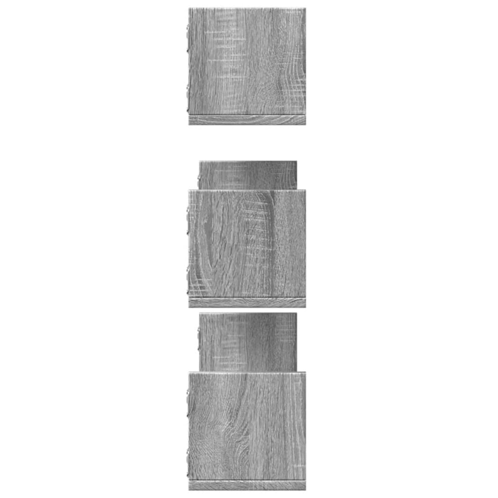 vidaXL Rafturi de perete 3 buc. gri sonoma 80x18x18 cm lemn prelucrat vidaXL Rafturi de perete 3 buc. gri sonoma 80x18x18 cm lemn prelucrat