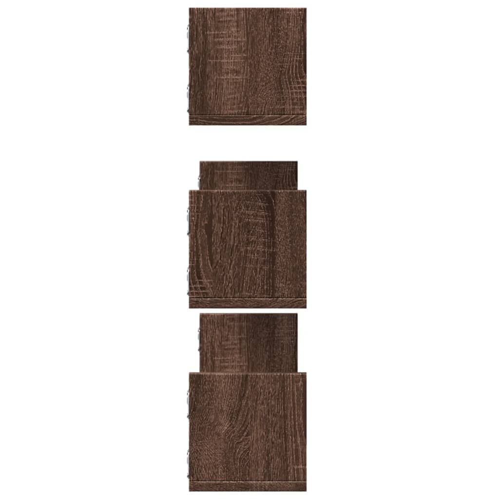 vidaXL Rafturi de perete 3 buc. stejar maro 80x18x18 cm lemn prelucrat vidaXL Rafturi de perete 3 buc. stejar maro 80x18x18 cm lemn prelucrat