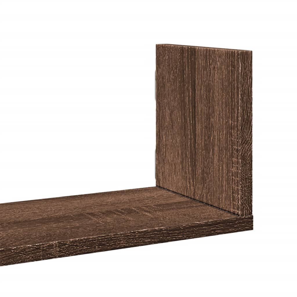 vidaXL Rafturi de perete 3 buc. stejar maro 80x18x18 cm lemn prelucrat vidaXL Rafturi de perete 3 buc. stejar maro 80x18x18 cm lemn prelucrat