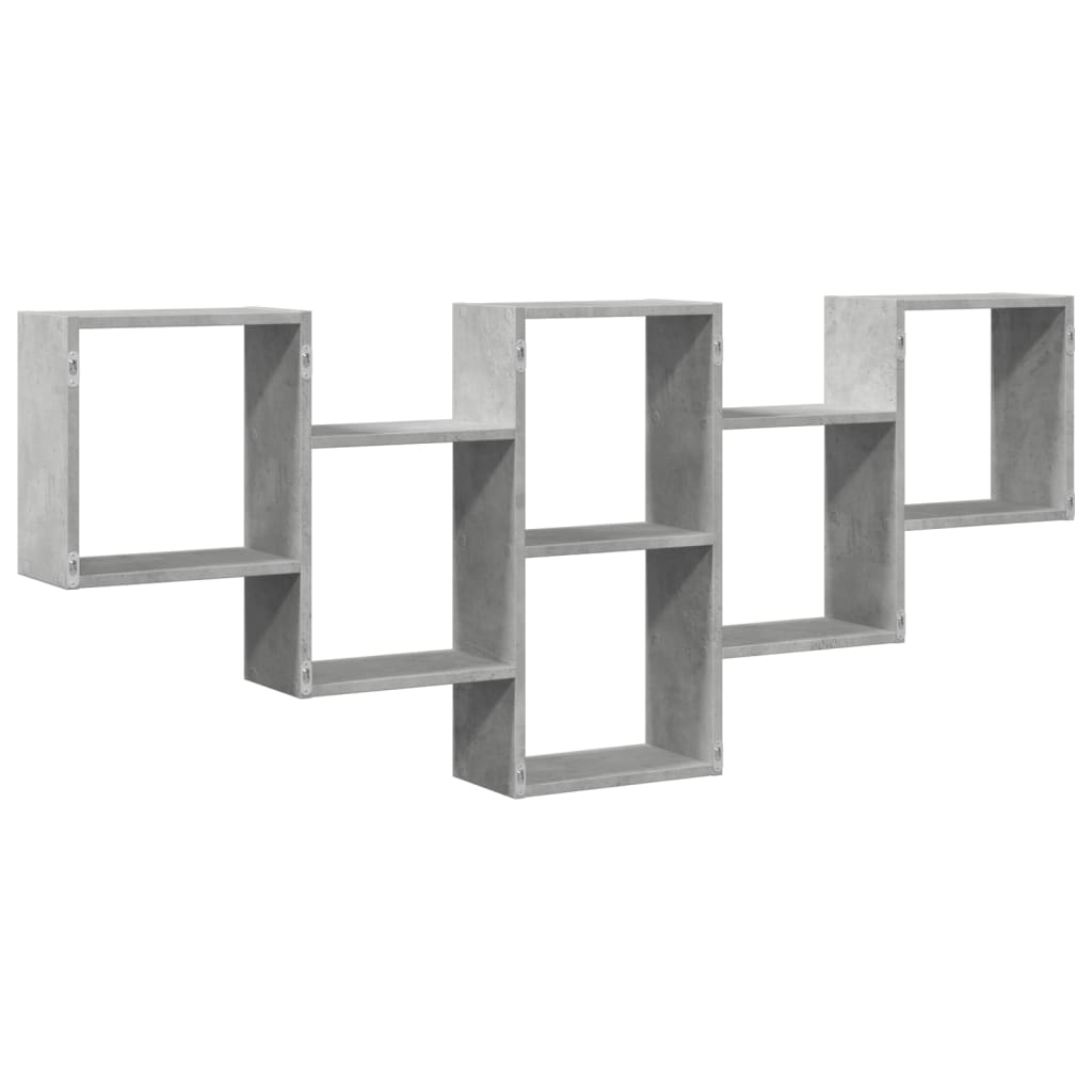 vidaXL Raft de perete, gri beton, 159x18x66 cm, lemn prelucrat
