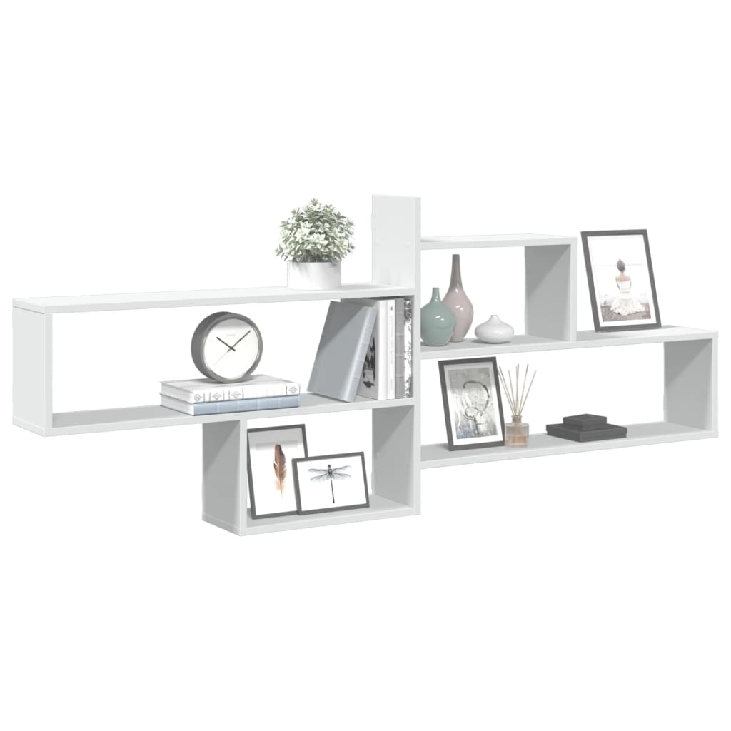 vidaXL Raft de perete, alb, 167,5x18x68 cm, lemn prelucrat vidaXL Raft de perete, alb, 167,5x18x68 cm, lemn prelucrat