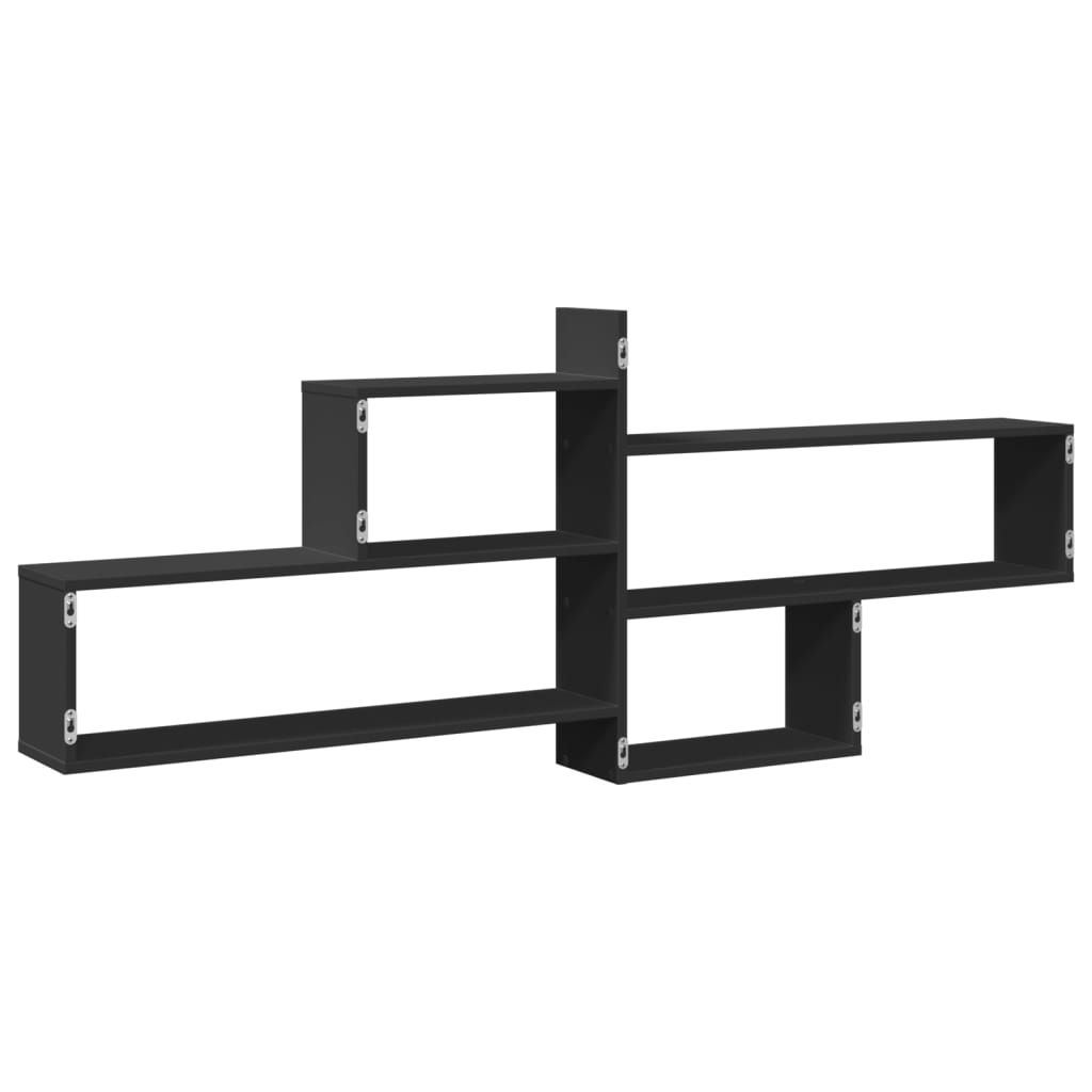 vidaXL Raft de perete, negru, 167,5x18x68 cm, lemn prelucrat vidaXL Raft de perete, negru, 167,5x18x68 cm, lemn prelucrat