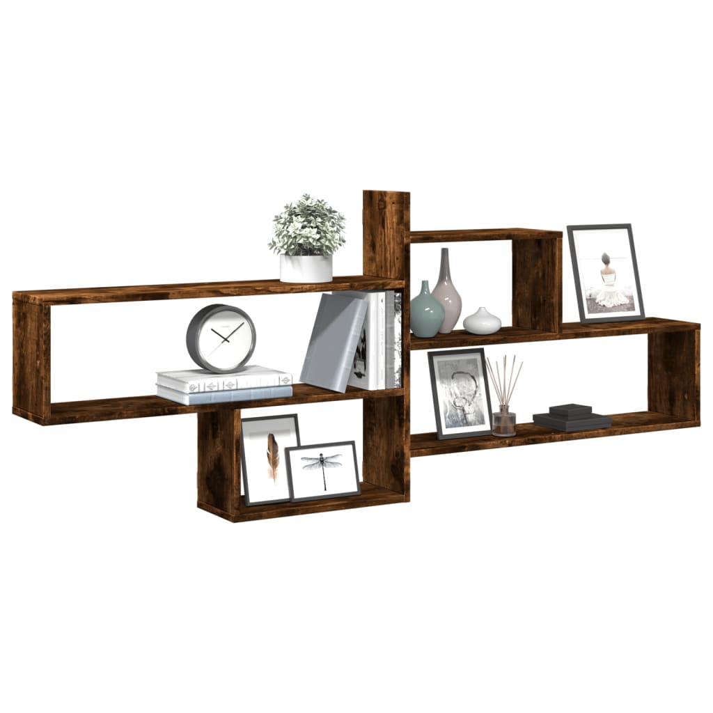vidaXL Raft perete, stejar fumuriu, 167,5x18x68 cm, lemn prelucrat vidaXL Raft perete, stejar fumuriu, 167,5x18x68 cm, lemn prelucrat