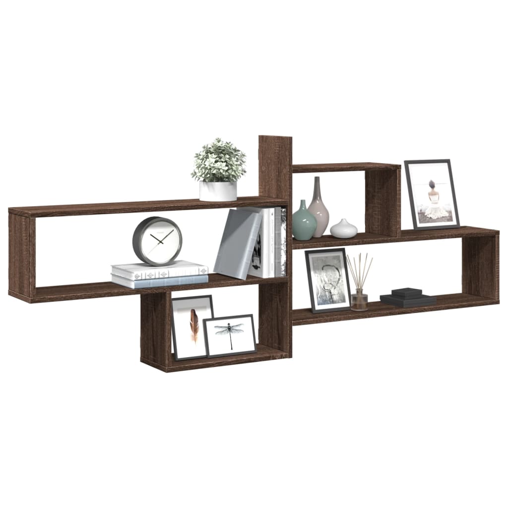 vidaXL Raft de perete, stejar maro, 167,5x18x68 cm, lemn prelucrat vidaXL Raft de perete, stejar maro, 167,5x18x68 cm, lemn prelucrat