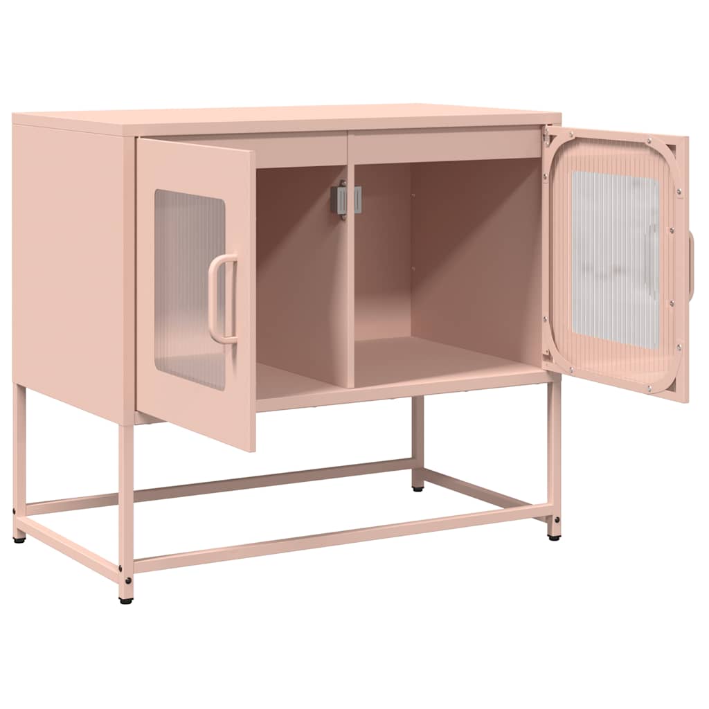 vidaXL Dulap TV, roz, 68x39x60,5 cm, oțel laminat la rece vidaXL Dulap TV, roz, 68x39x60,5 cm, oțel laminat la rece