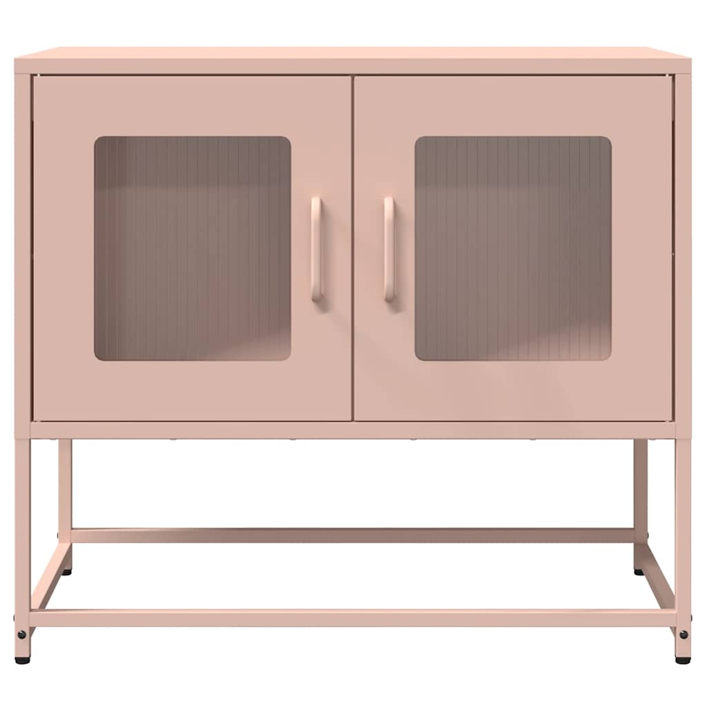 vidaXL Dulap TV, roz, 68x39x60,5 cm, oțel laminat la rece vidaXL Dulap TV, roz, 68x39x60,5 cm, oțel laminat la rece