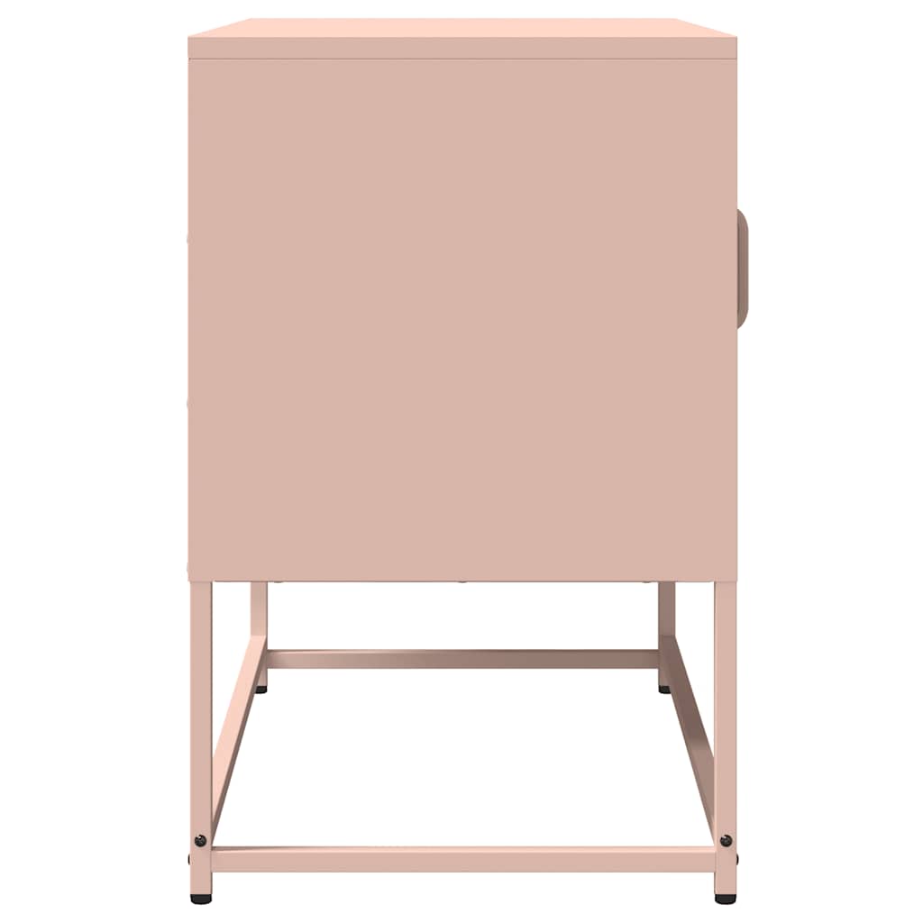 vidaXL Dulap TV, roz, 68x39x60,5 cm, oțel laminat la rece vidaXL Dulap TV, roz, 68x39x60,5 cm, oțel laminat la rece