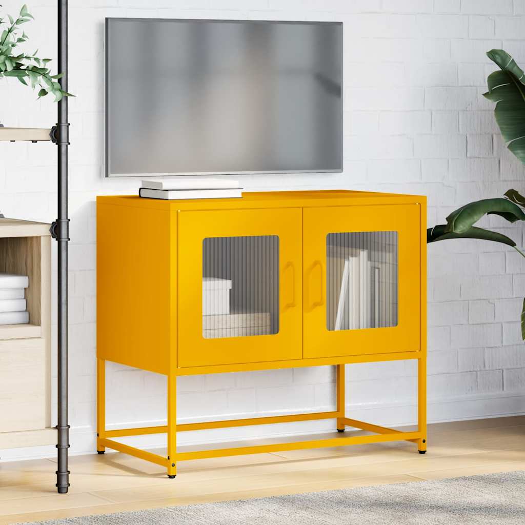 vidaXL Dulap TV, galben muștar, 68x39x60,5 cm, oțel laminat la rece