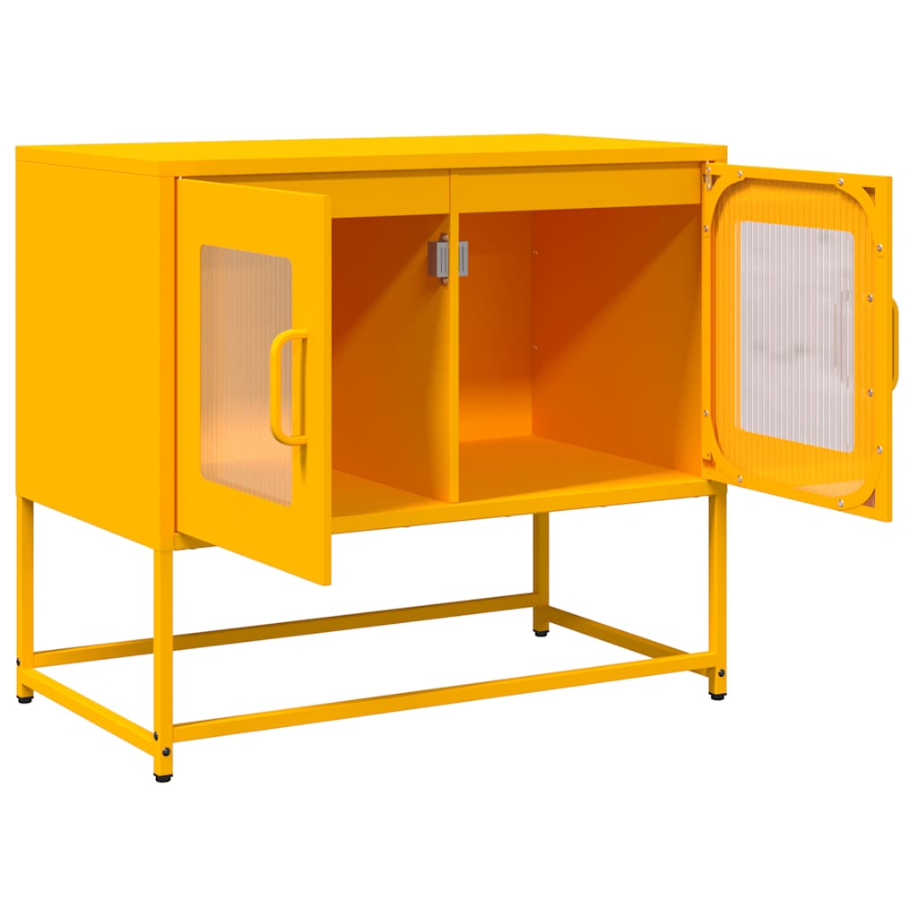 vidaXL Dulap TV, galben muștar, 68x39x60,5 cm, oțel laminat la rece