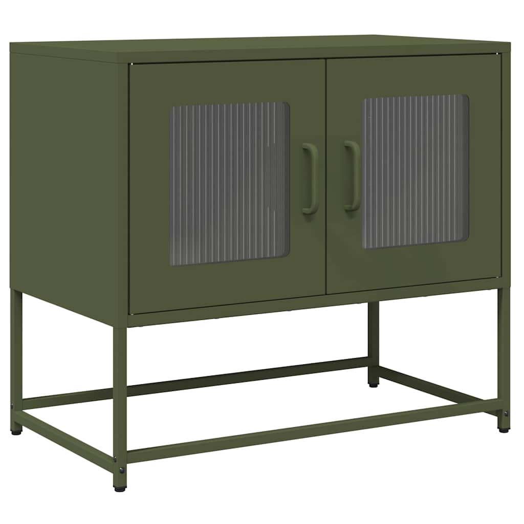 vidaXL Dulap TV, verde măsliniu, 68x39x60,5 cm, oțel laminat la rece vidaXL Dulap TV, verde măsliniu, 68x39x60,5 cm, oțel laminat la rece