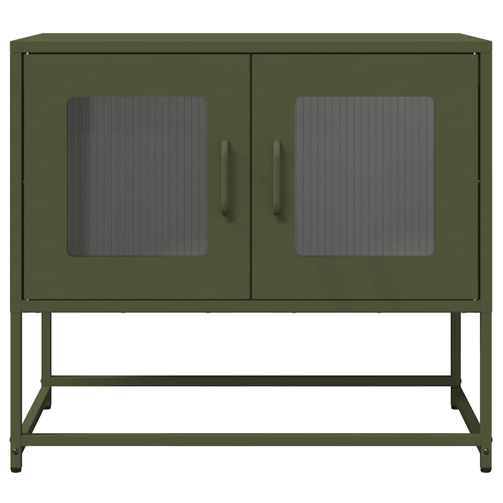vidaXL Dulap TV, verde măsliniu, 68x39x60,5 cm, oțel laminat la rece vidaXL Dulap TV, verde măsliniu, 68x39x60,5 cm, oțel laminat la rece