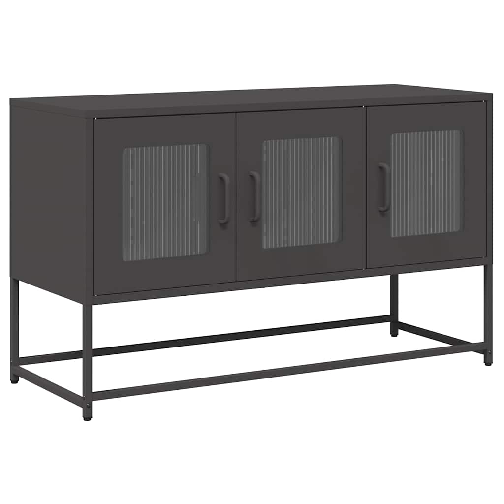 vidaXL Dulap TV, negru, 100,5x39x60,5 cm, oțel laminat la rece