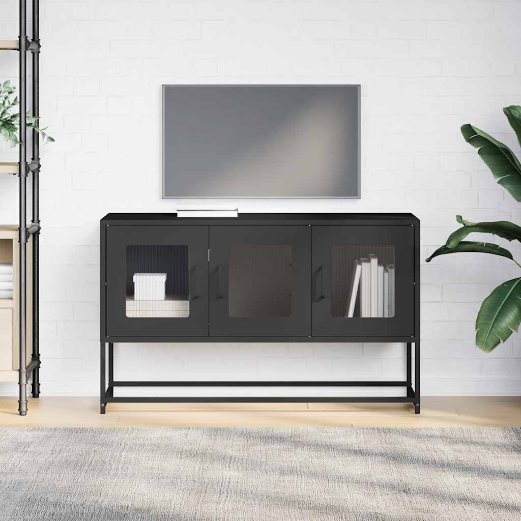 vidaXL Dulap TV, negru, 100,5x39x60,5 cm, oțel laminat la rece