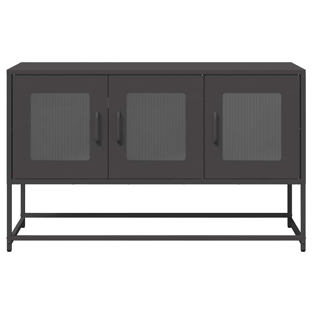 vidaXL Dulap TV, negru, 100,5x39x60,5 cm, oțel laminat la rece