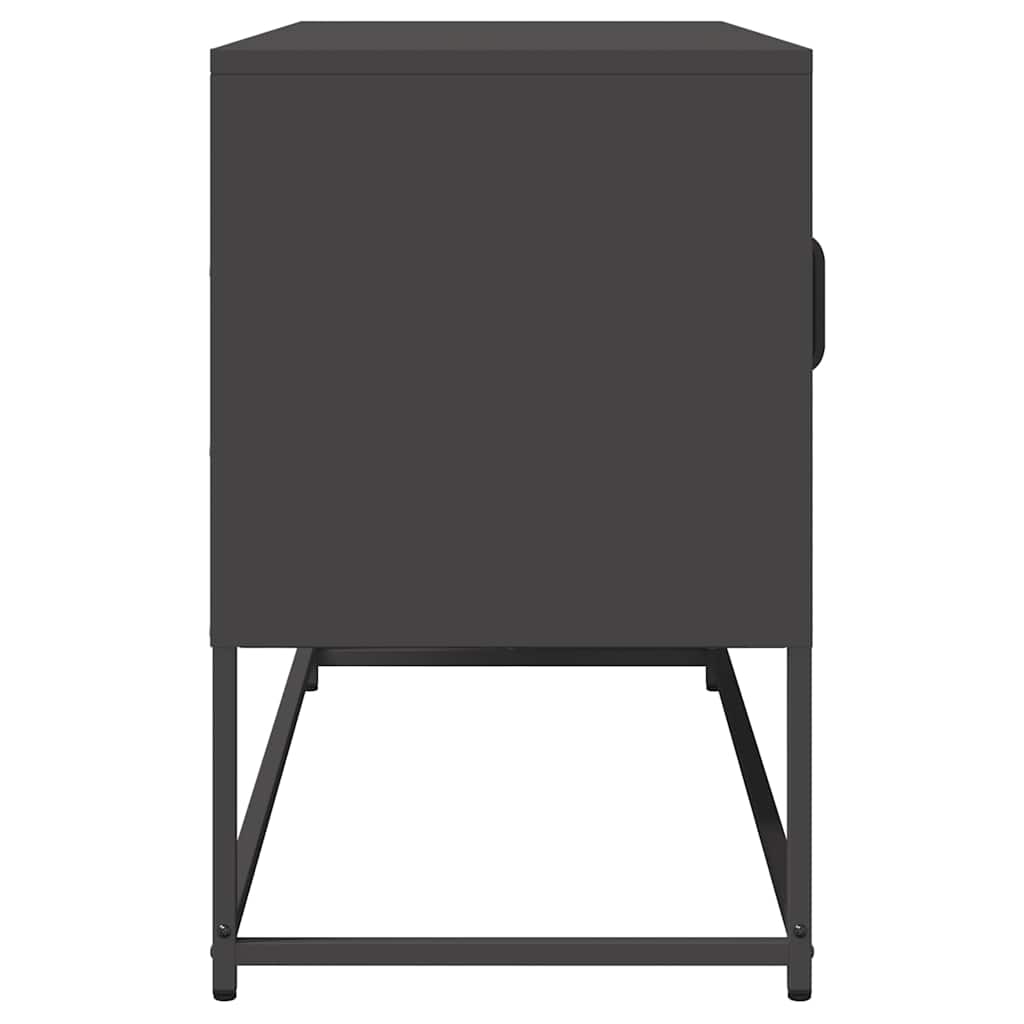 vidaXL Dulap TV, negru, 100,5x39x60,5 cm, oțel laminat la rece