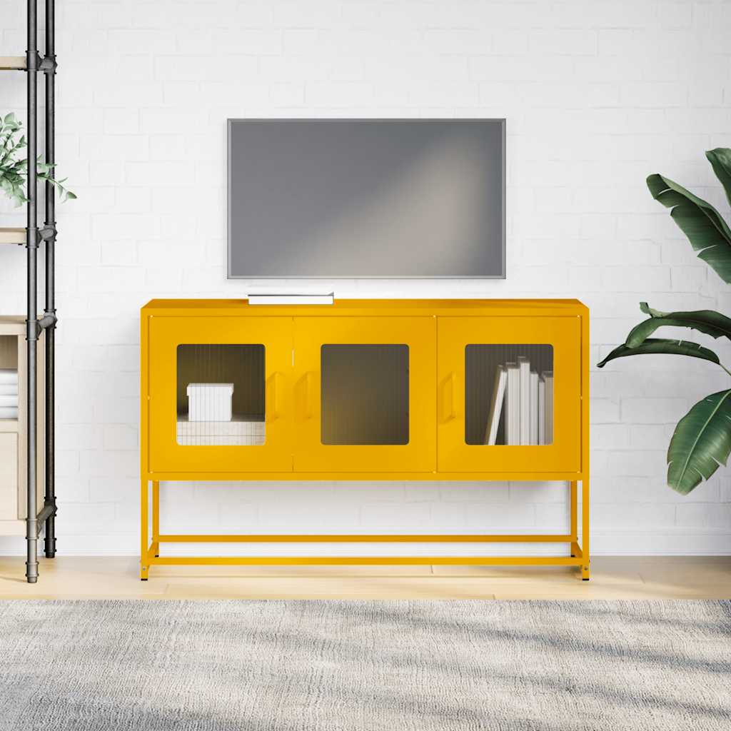 vidaXL Dulap TV, galben muștar, 100,5x39x60,5 cm, oțel laminat la rece