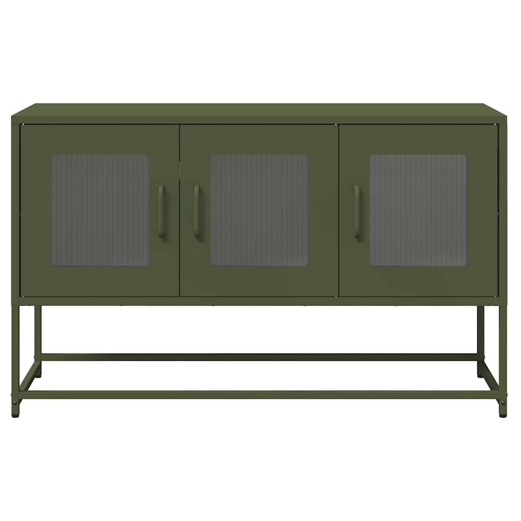 vidaXL Dulap TV verde măsliniu, 100,5x39x60,5 cm, oțel laminat la rece vidaXL Dulap TV verde măsliniu, 100,5x39x60,5 cm, oțel laminat la rece