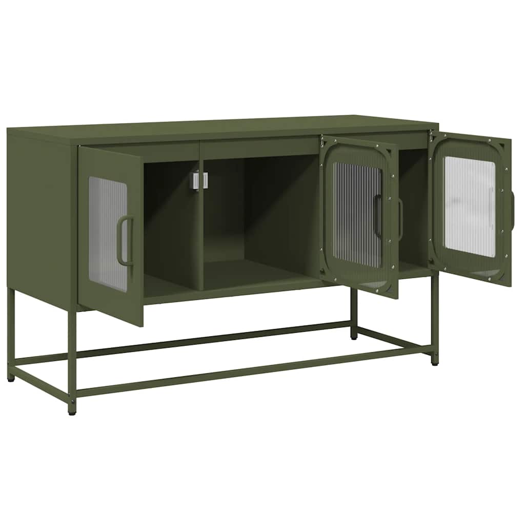 vidaXL Dulap TV verde măsliniu, 100,5x39x60,5 cm, oțel laminat la rece vidaXL Dulap TV verde măsliniu, 100,5x39x60,5 cm, oțel laminat la rece