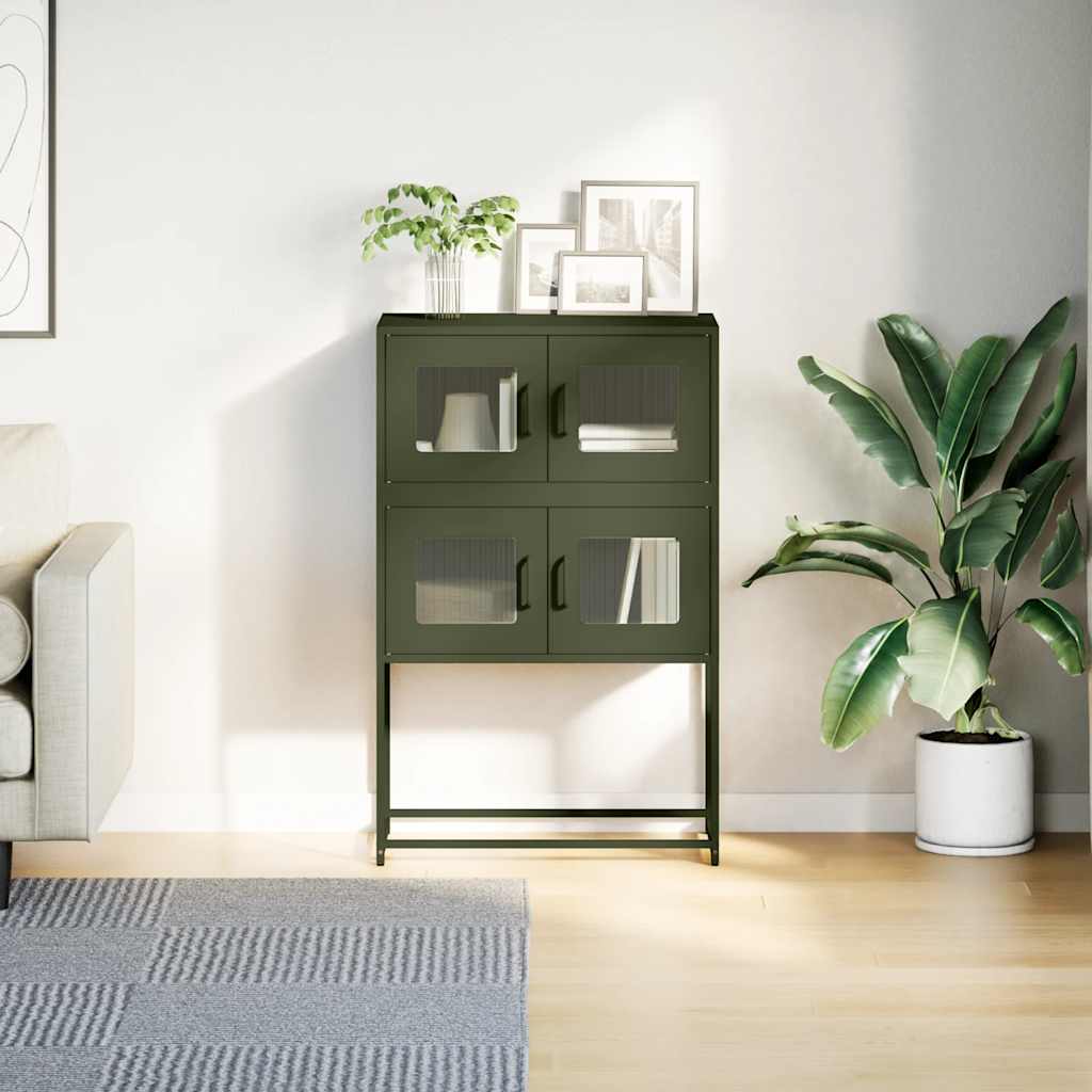 vidaXL Dulap înalt, verde măsliniu, 68x39x107 cm, oțel vidaXL Dulap înalt, verde măsliniu, 68x39x107 cm, oțel