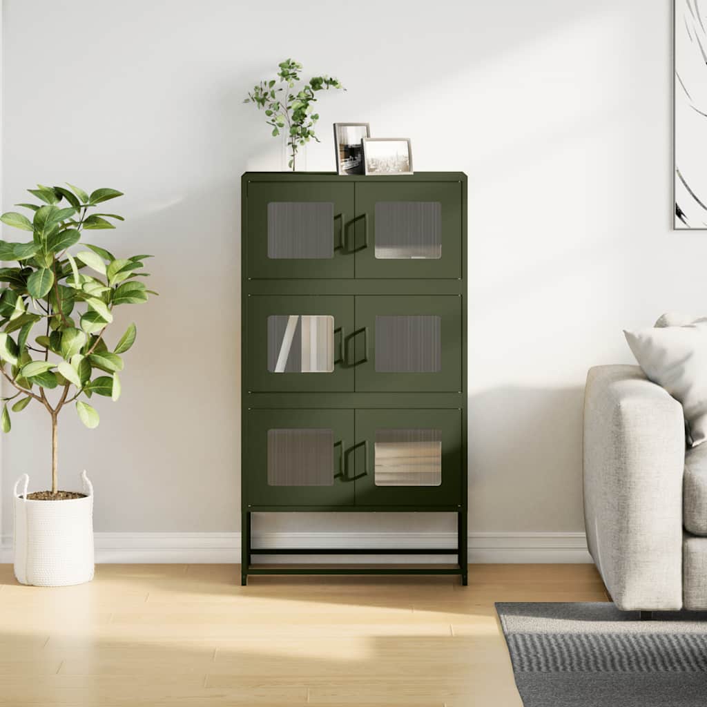 vidaXL Dulap înalt, verde măsliniu, 68x39x123 cm, oțel vidaXL Dulap înalt, verde măsliniu, 68x39x123 cm, oțel