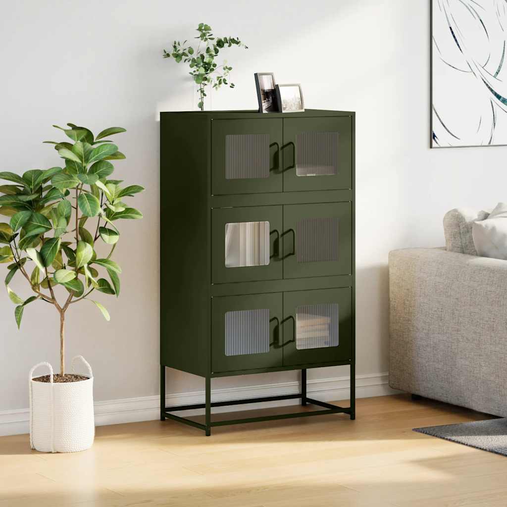 vidaXL Dulap înalt, verde măsliniu, 68x39x123 cm, oțel vidaXL Dulap înalt, verde măsliniu, 68x39x123 cm, oțel