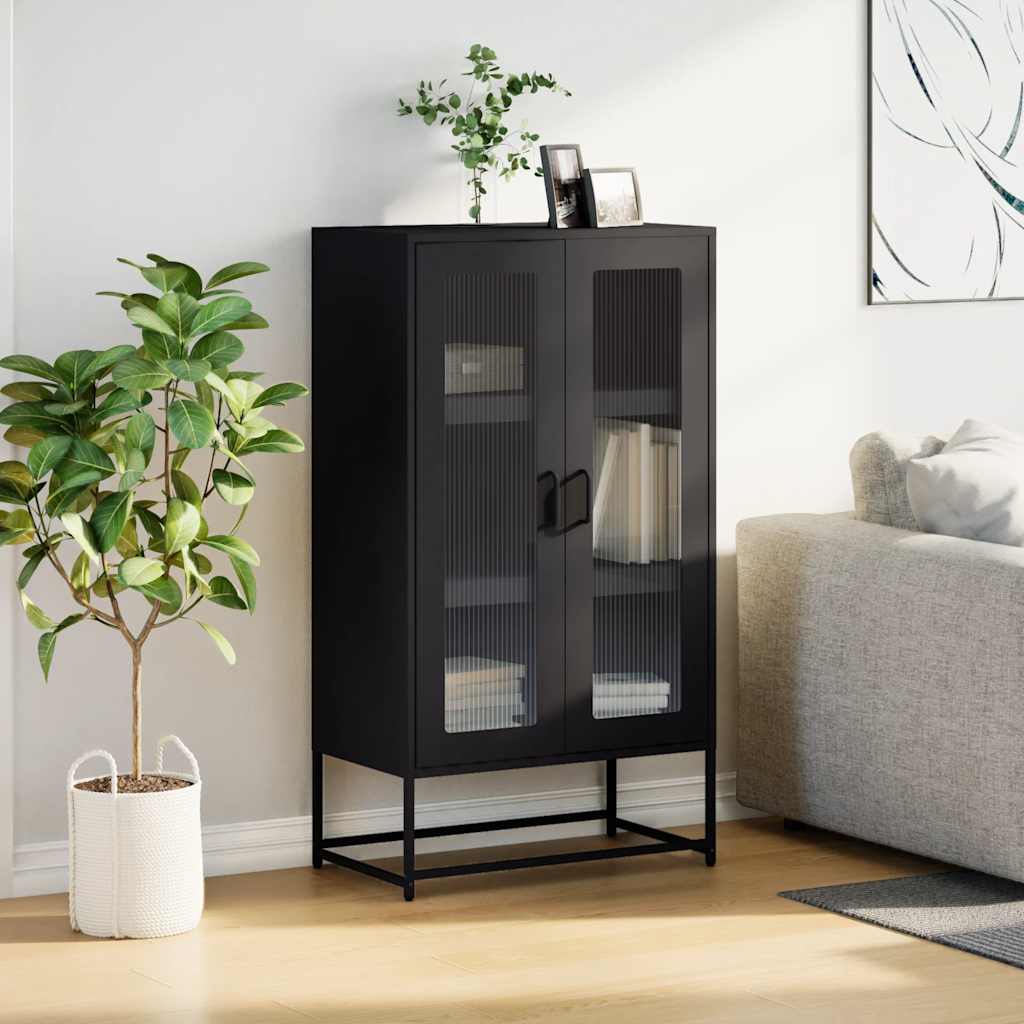 vidaXL Dulap înalt, negru, 68x39x123 cm, oțel