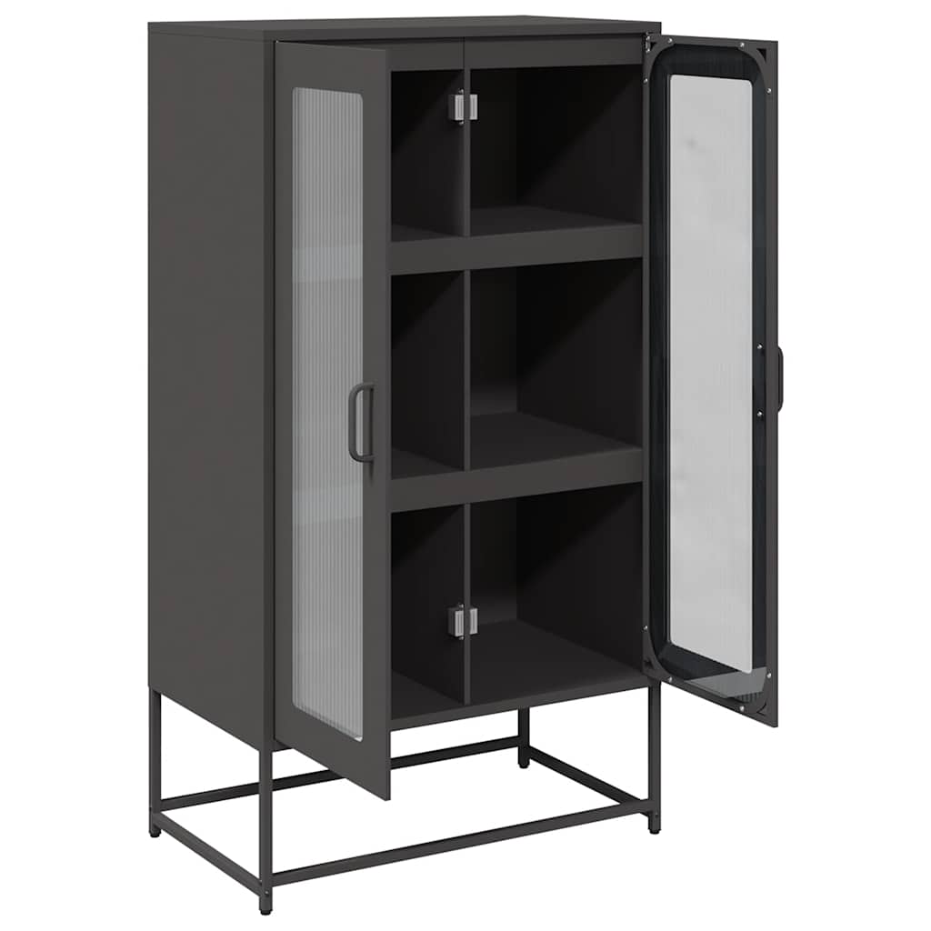 vidaXL Dulap înalt, negru, 68x39x123 cm, oțel