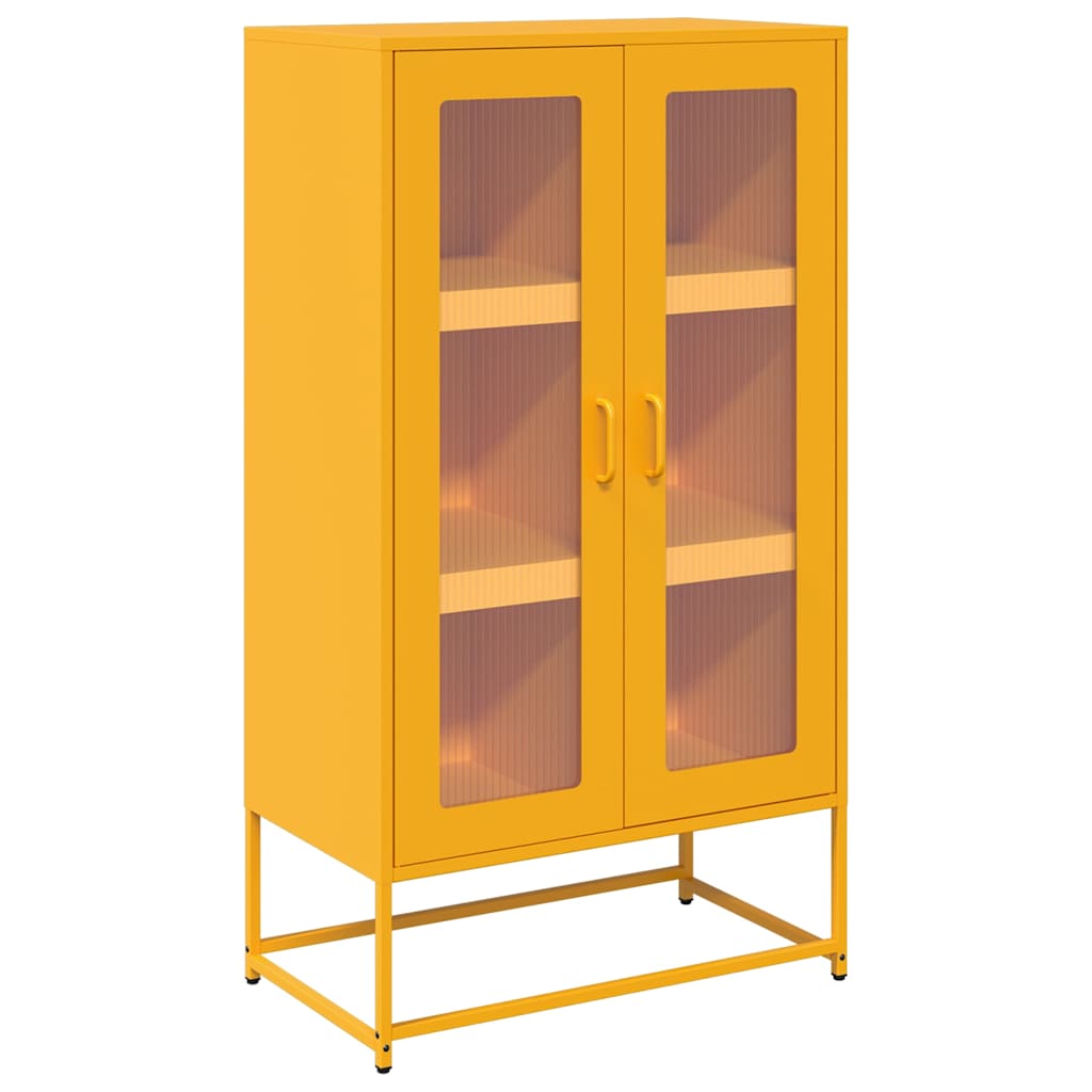 vidaXL Dulap înalt, galben muștar, 68x39x123 cm, oțel vidaXL Dulap înalt, galben muștar, 68x39x123 cm, oțel