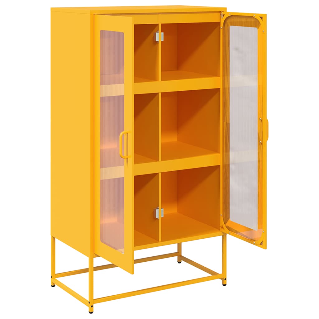 vidaXL Dulap înalt, galben muștar, 68x39x123 cm, oțel vidaXL Dulap înalt, galben muștar, 68x39x123 cm, oțel