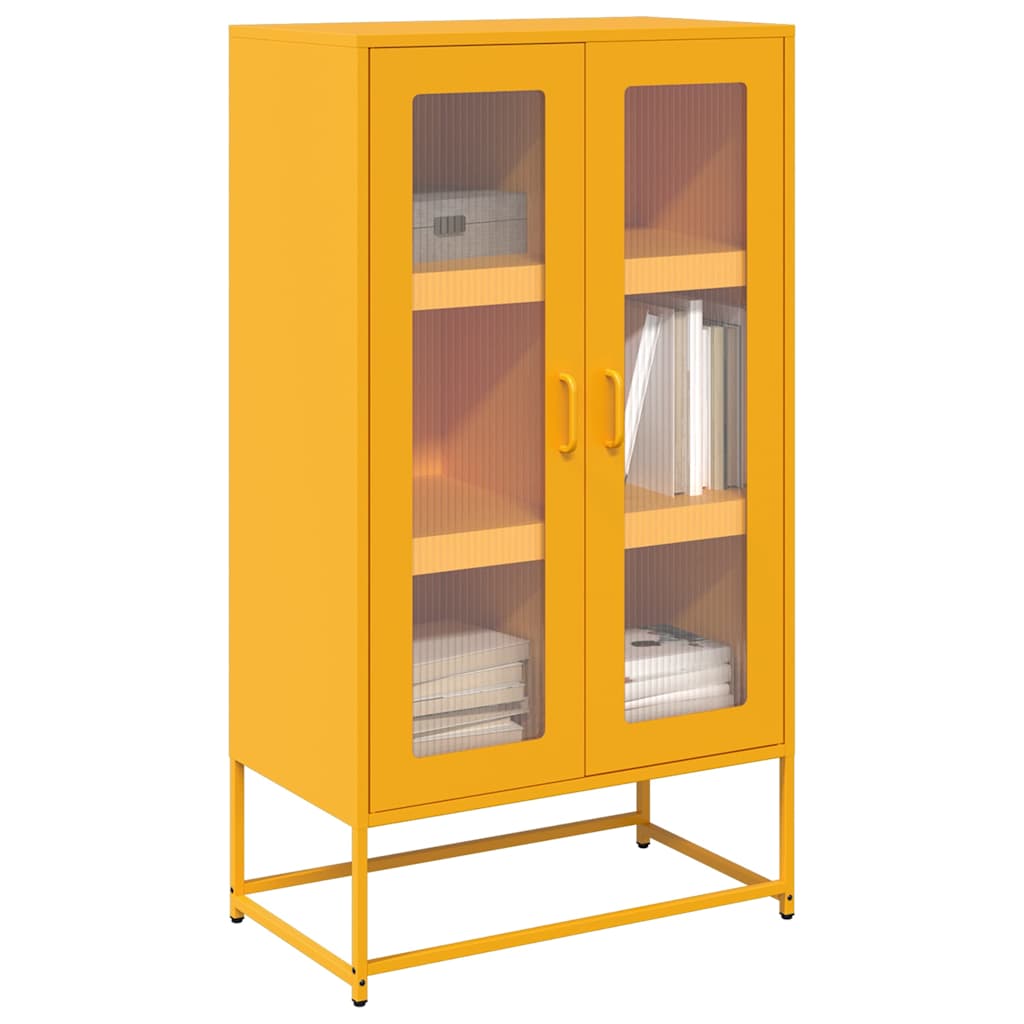 vidaXL Dulap înalt, galben muștar, 68x39x123 cm, oțel vidaXL Dulap înalt, galben muștar, 68x39x123 cm, oțel