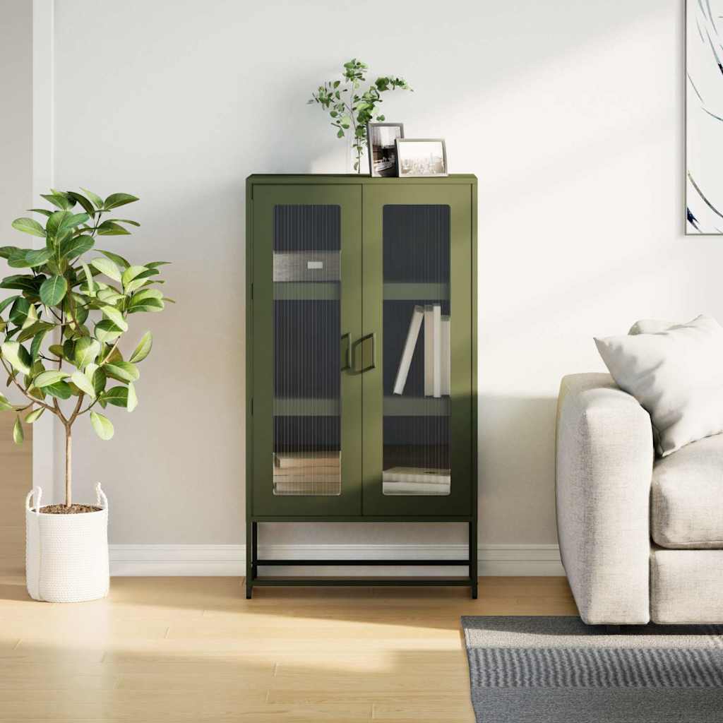 vidaXL Dulap înalt, verde măsliniu, 68x39x123 cm, oțel vidaXL Dulap înalt, verde măsliniu, 68x39x123 cm, oțel
