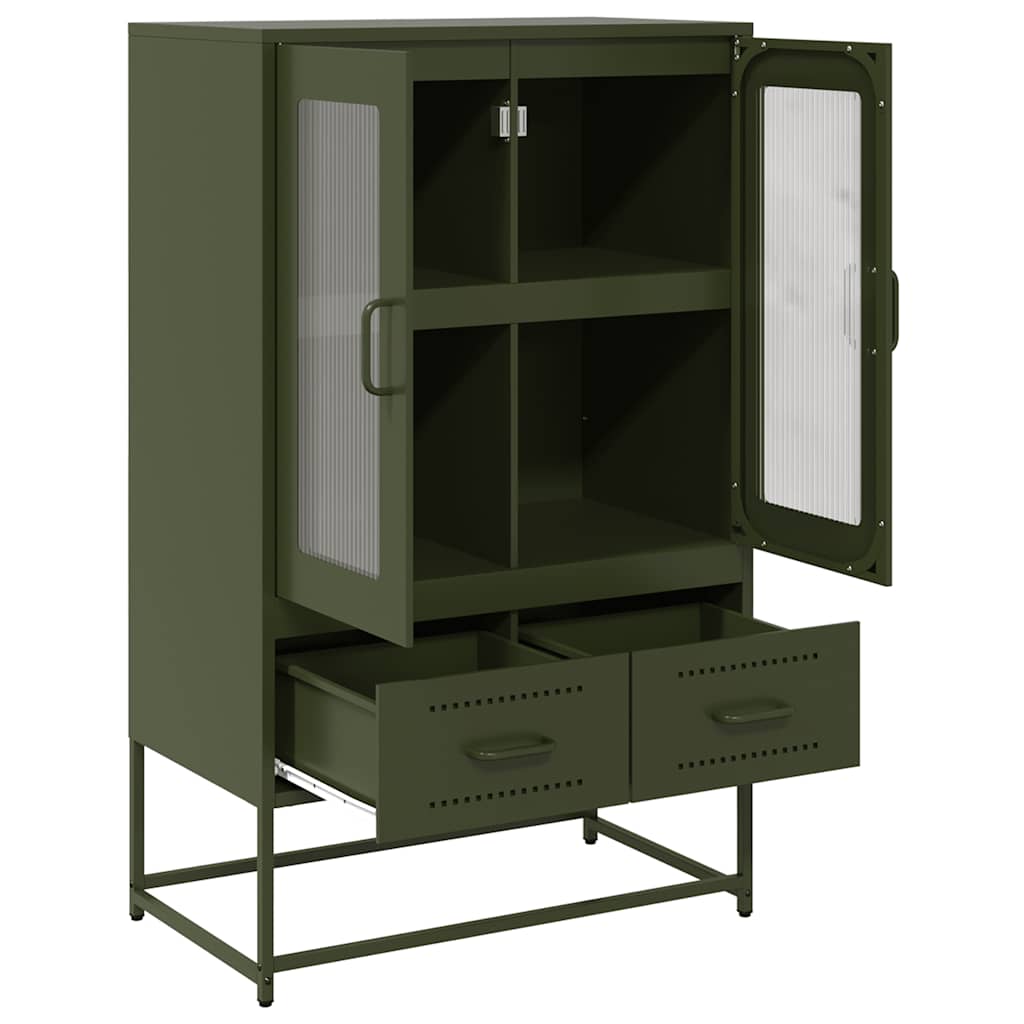 vidaXL Dulap înalt, verde măsliniu, 68x39x111,5 cm, oțel vidaXL Dulap înalt, verde măsliniu, 68x39x111,5 cm, oțel