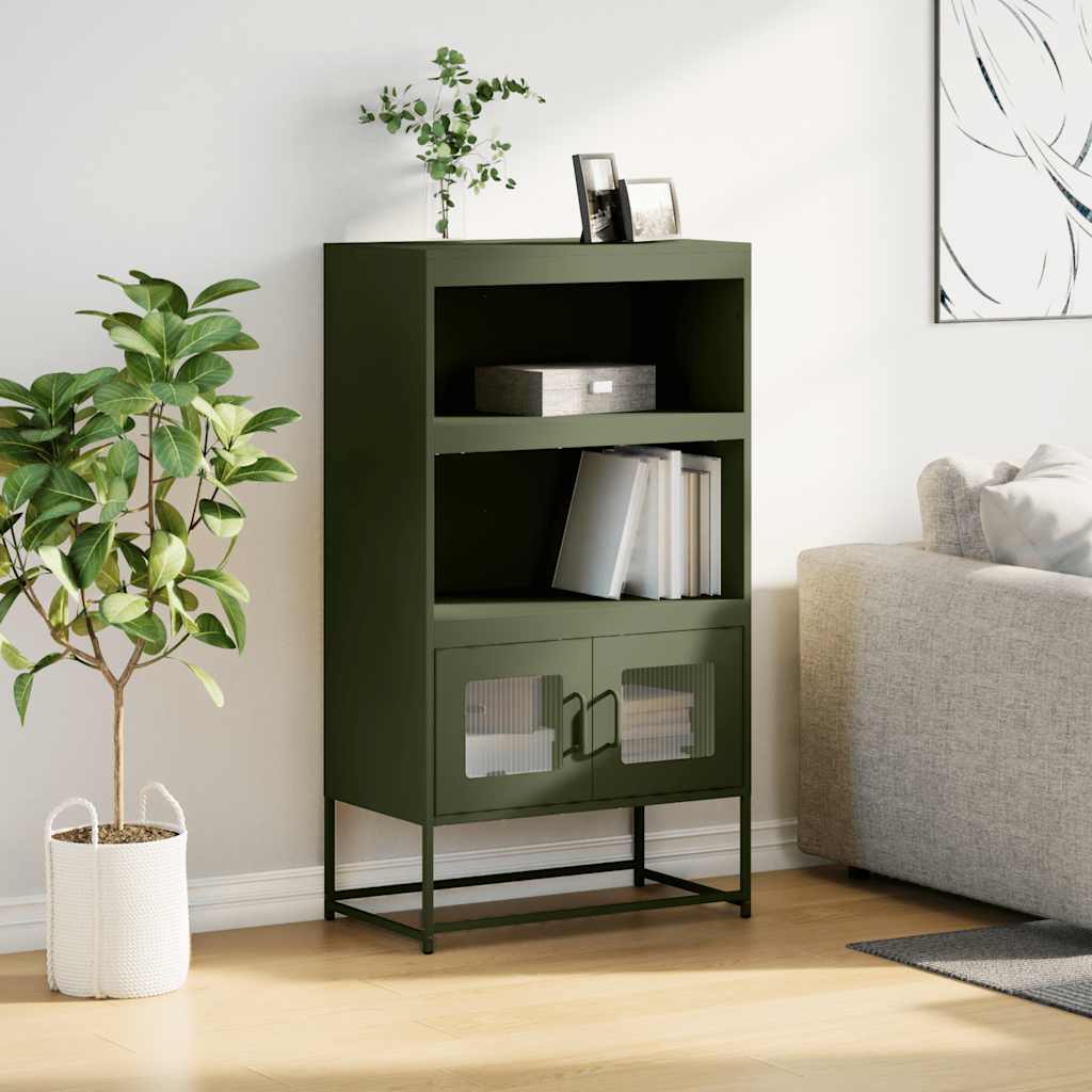 vidaXL Dulap înalt, verde măsliniu, 68x39x123 cm, oțel