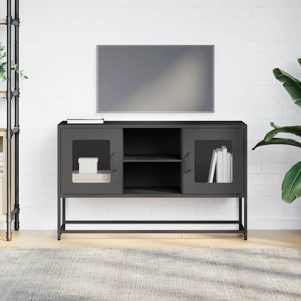 vidaXL Dulap TV, negru, 68,5x39x60,5 cm, oțel vidaXL Dulap TV, negru, 68,5x39x60,5 cm, oțel