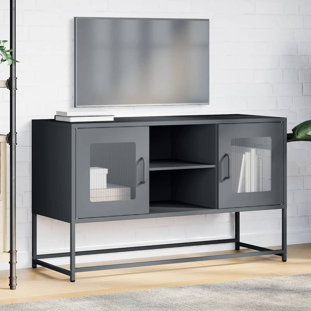 vidaXL Dulap TV, antracit, 100,5x39x60,5 cm, oțel
