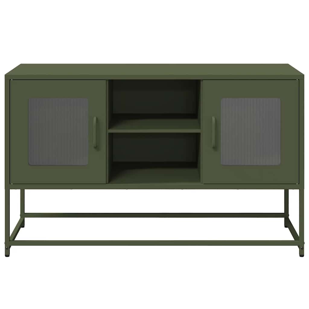 vidaXL Dulap TV, verde măsliniu, 100,5x39x60,5 cm, oțel vidaXL Dulap TV, verde măsliniu, 100,5x39x60,5 cm, oțel