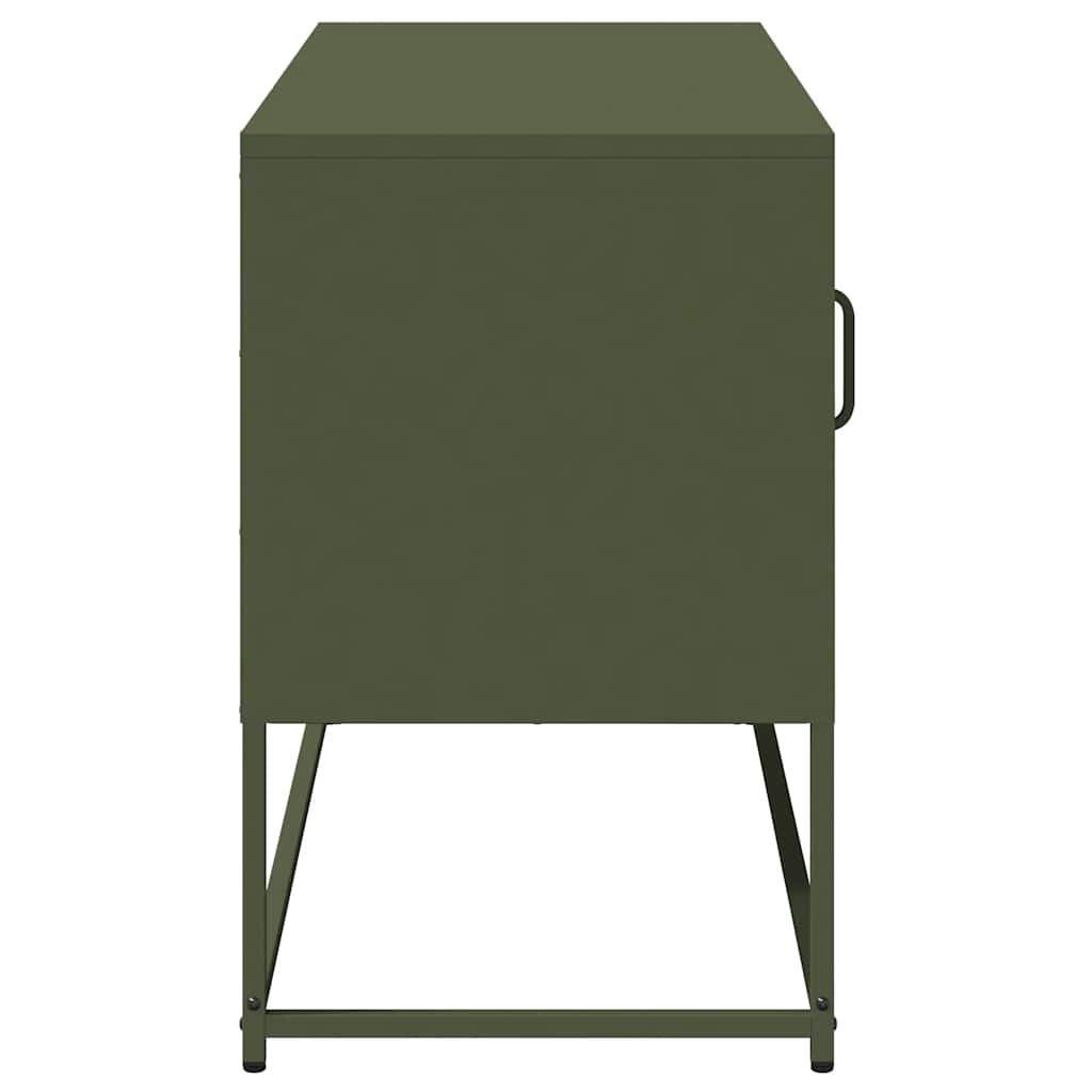 vidaXL Dulap TV, verde măsliniu, 100,5x39x60,5 cm, oțel vidaXL Dulap TV, verde măsliniu, 100,5x39x60,5 cm, oțel