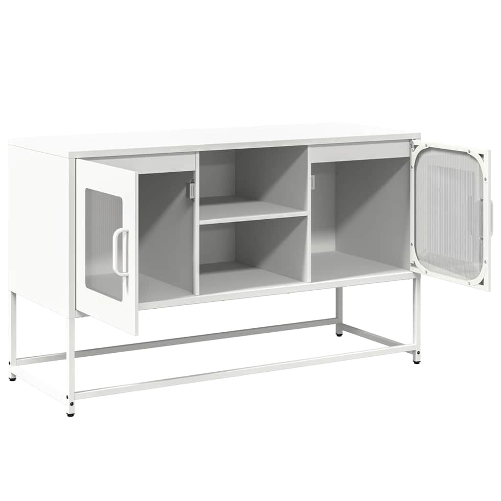 vidaXL Dulap TV, alb, 100,5x39x60,5 cm, oțel vidaXL Dulap TV, alb, 100,5x39x60,5 cm, oțel