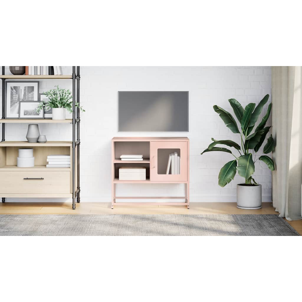 vidaXL Dulap TV, roz, 68x39x60,5 cm, oțel