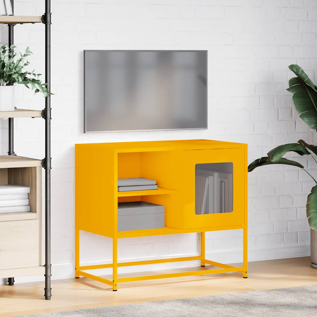 vidaXL Dulap TV, galben muștar, 68x39x60,5 cm, oțel