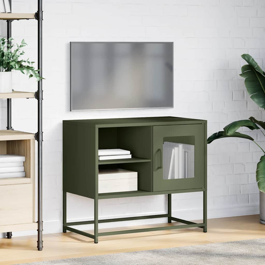 vidaXL Dulap TV, verde măsliniu, 68x39x60,5 cm, oțel
