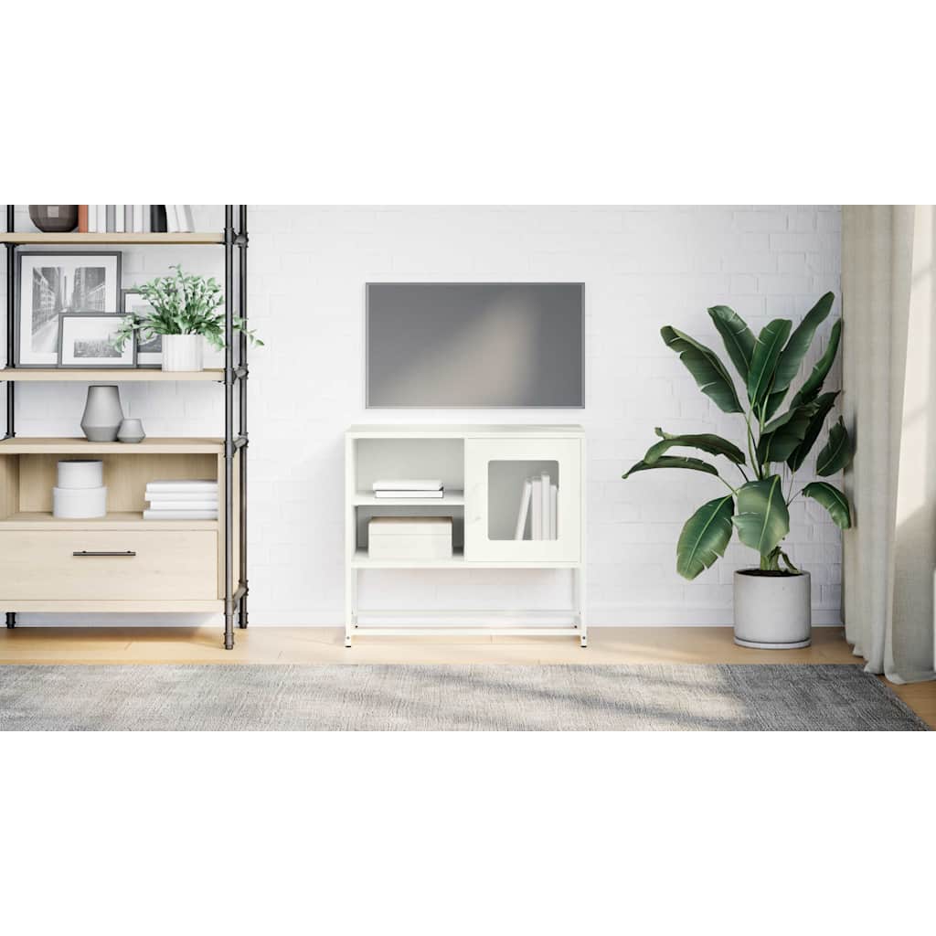 vidaXL Dulap TV, alb, 68x39x60,5 cm, oțel