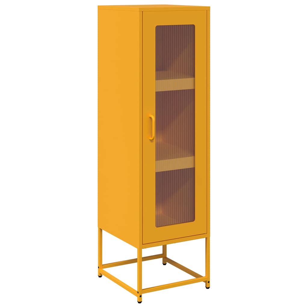 vidaXL Dulap înalt, galben muștar, 36x39x123 cm, oțel laminat la rece vidaXL Dulap înalt, galben muștar, 36x39x123 cm, oțel laminat la rece