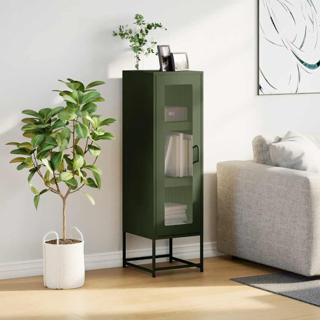 vidaXL Dulap înalt, verde măsliniu, 36x39x123 cm, oțel laminat rece vidaXL Dulap înalt, verde măsliniu, 36x39x123 cm, oțel laminat rece