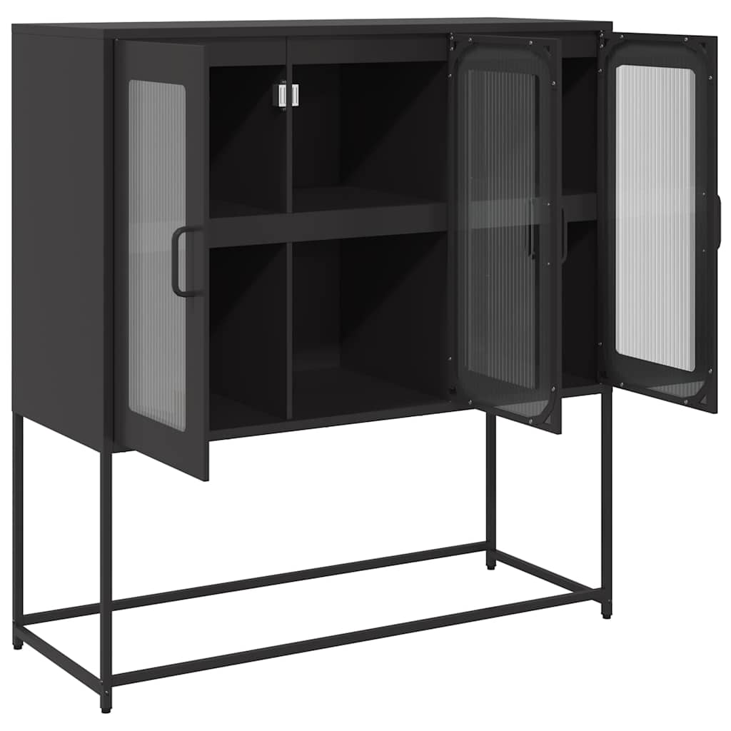 vidaXL Dulap, negru, 100,5x39x107 cm, oțel laminat la rece