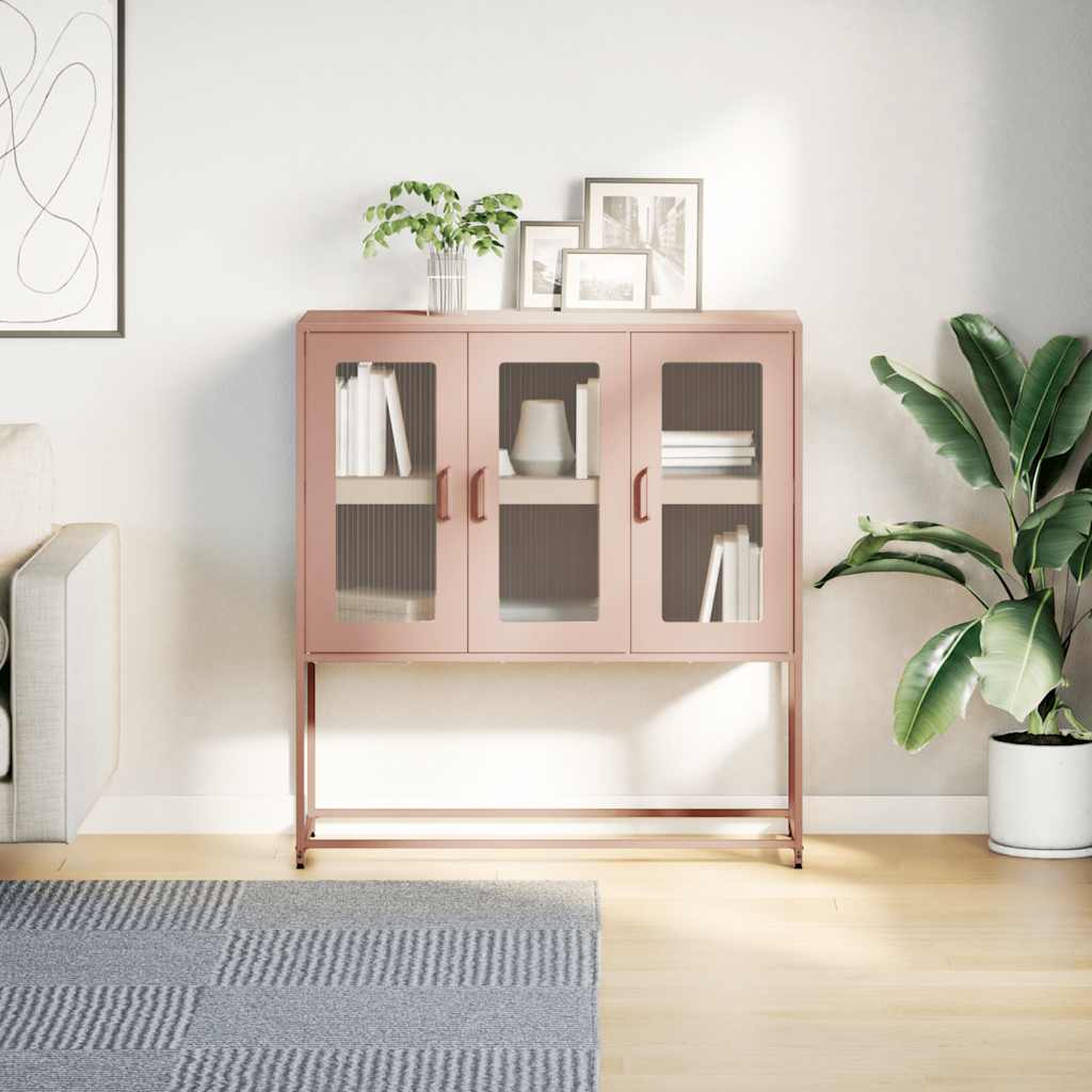 vidaXL Dulap, roz, 100,5x39x107 cm, oțel laminat la rece vidaXL Dulap, roz, 100,5x39x107 cm, oțel laminat la rece