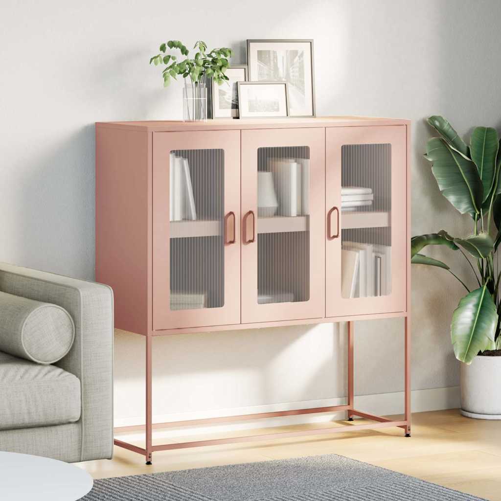 vidaXL Dulap, roz, 100,5x39x107 cm, oțel laminat la rece vidaXL Dulap, roz, 100,5x39x107 cm, oțel laminat la rece