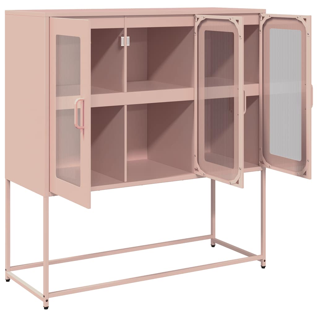 vidaXL Dulap, roz, 100,5x39x107 cm, oțel laminat la rece vidaXL Dulap, roz, 100,5x39x107 cm, oțel laminat la rece